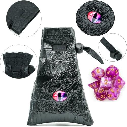 Drawstring Leather DND Dice Pouch Storage Bag DND Dice Set D4~D20 Polyhedral Dice for Role Playing Board Game D&D RPG MTG dice
