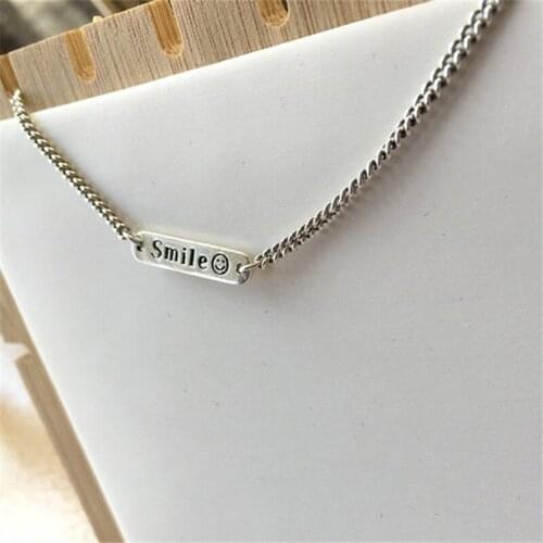 Liemjee Silver Personality Letters Smile Bracelet Fashion Punk Party Jewelry For Women Feature Namour Charm Gift All Seasons