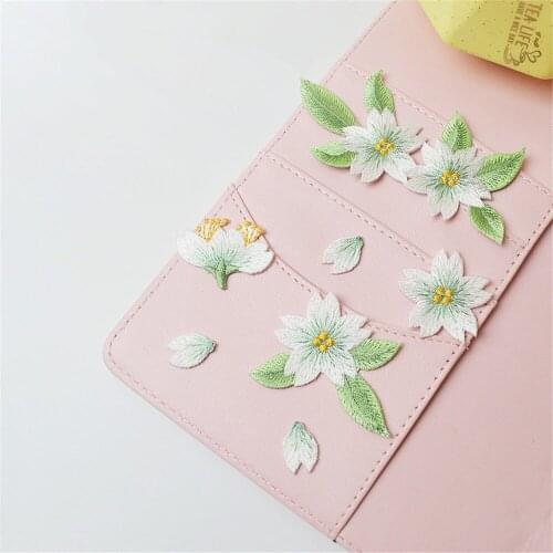 Maxsin High Quality lovely little pink flower Embroidered patch for Clothes Dress Jacket Iron On Garment Appliques DIY