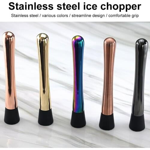 Cocktail Muddler Stainless Steel Cocktail Muddler Ice Crusher Wine Mixing Stick Bars Catering Home Tool