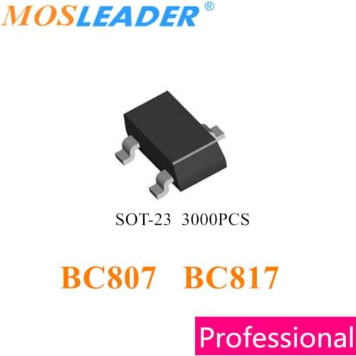 Mosleader BC807 BC817 SOT23 3000PCS BC807-16 BC807-25 BC807-40 BC817-16 BC817-25 BC817-40 PNP NPN 45V 500mA 0.5A Chinese goods