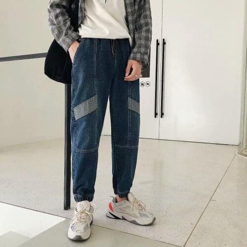 Mens Fashion Jeans 2021 New Mens Trendyol Hip Hop Korean Streetwear Loose men Patchwork Clothes For Teenagers Hip-Hop Pants