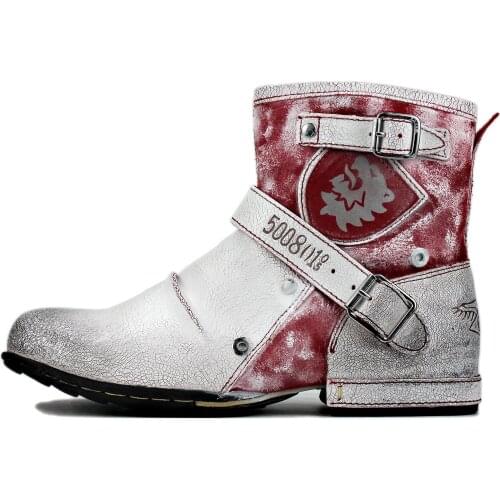 2021 OTTO ZONE New England Western Boots Genuine Leather Mens Motorcycle Boots Ankle Boots Mens Casual Boots 5008-1-P