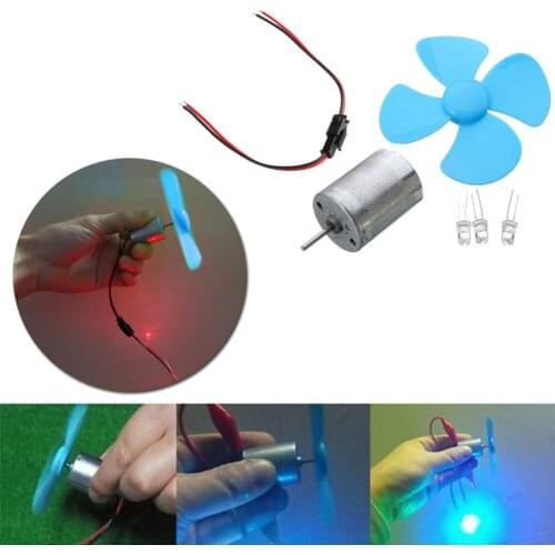 DIY Kits 6-9V Wind Turbine Micro Motor/ Mini Blue Leaf Paddle/ Diodes/ Cables