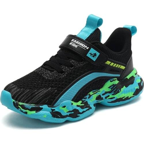 Boys Shoes For Kids Sneakers Children Casual Shoes Kids Sneakers Breathable Mesh EVA Patchwork Hook&Loop Running Footwear 2021