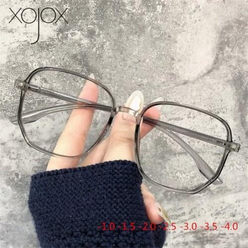 XojoX Finished Myopia Glasses Women Men Vintage Oversized Nearsighed Eyewear Student Short Sight Diopter -1.0 -1.5 -2.0 to -4.0