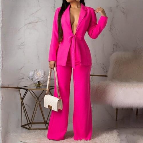 Spring Autumn Womens Office Suit Two-Piece Sets Female Jacket Blazer Elegant Pantsuit Ladies Professional Clothes for Women