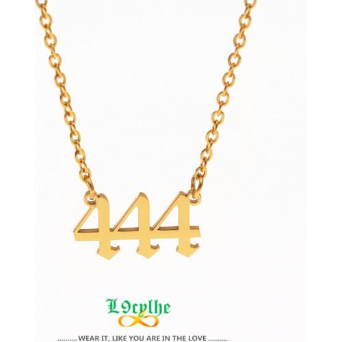 Angel Number Necklace 111 222 333 444 555 666 777 888 999 Devil Pendant Necklace Stainless Steel Choker Women Men BFF Jewelry