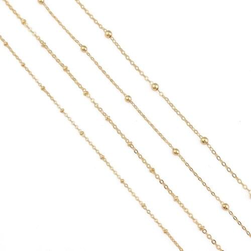 1Meter 18K Gold Plated O-Shaped Link Chains Bulk Iron Metal Bracelet Necklace Chains Lot Craft Supplies For Diy Jewelry Making