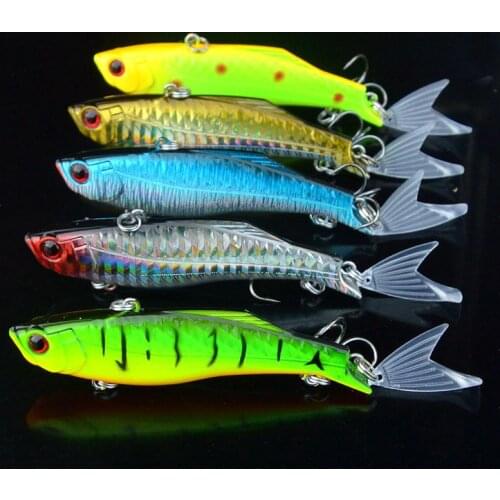 Fishing vib Lure 23g Transparent Tail Hard Bait Artificial Lures Vibration Fishing Tackle Clear Fish Tails
