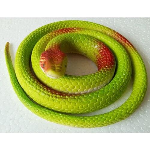 70cm Green Halloween Realistic Soft Rubber Toy Snake Safari Garden Props Joke Prank Gift Novelty and Gag Playing Jokes Toys
