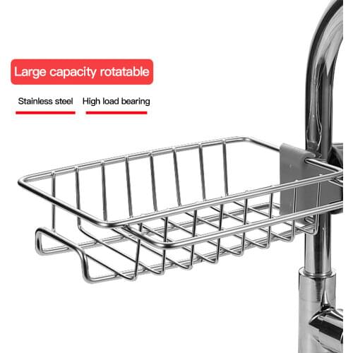 Stainless Steel Faucet Storage Racks Adjustable Sink Rag Sponge Draining Rack Kitchen Bathroom Soap Storage Holders Shelves