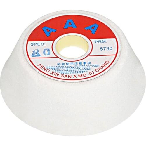 Uxcell 1pcs 4-Inch Flaring Cup Grinding Wheel 60 Grits 80 Grits White Pink Aluminum Oxide Surface Grinding Ceramic Tool