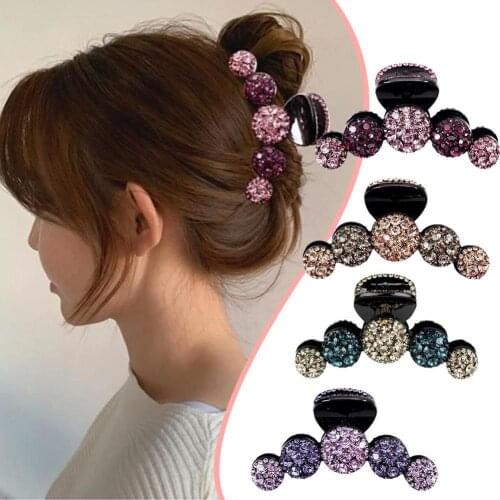 Big Rhinestone Hair Claws Crab Hairpins Crystal Hair Clamp Barrettes Women Girls Ponytail Holder Hair Accessories Ornaments