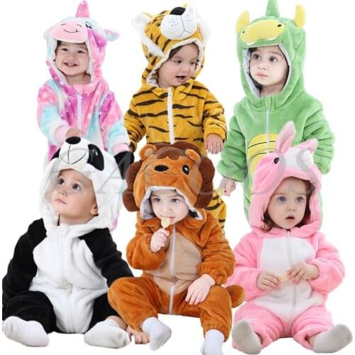 Winter Baby Rompers Panda Newborn Clothes Baby Girls Boys Romper Infant Clothing Jumpsuit Toddler Baby Costumes Stitch Pajamas