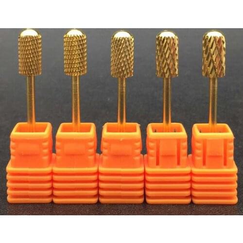 Golden Carbide Nail Drill Bits Manicure Machine Accessory Ceramic Milling Cutters For Manicure Electric Dill Nail Files