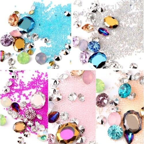1 Box Colorful Mix Size Chameleon Non-porous Rhinestones Caviar Microbeads Ball DIY Nail Art Manicure Decor Tools