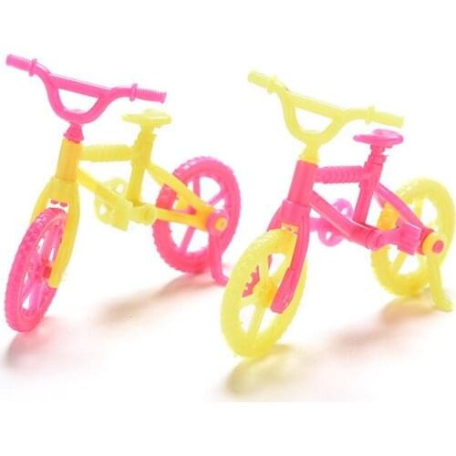 1Pc Mini Plastic Doll Bicycle For Doll Bicycle Doll Furniture Accessories Sport Tool Children Baby Gift Random Color