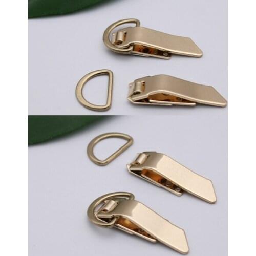 10 sets / lot HE-025 Special Unique metal hook and D ring dress open/close hook and ring gold color free shipping