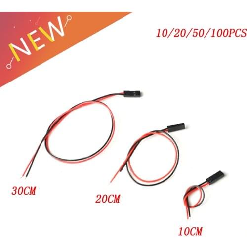 10pcs 2Pin jumper wire Female Connector Wire 2P 2.54mm pitch For 3D Printer connector cable length 10cm 20cm 30cm