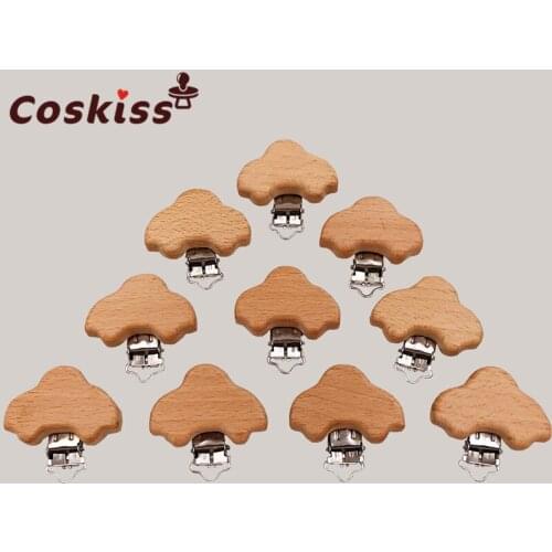 10pcs 2018 New Style Beech Wooden Pacifier Clips Animal Shape Pacifier Holder Dummy Nipple Clip Baby fashion Wood Teether