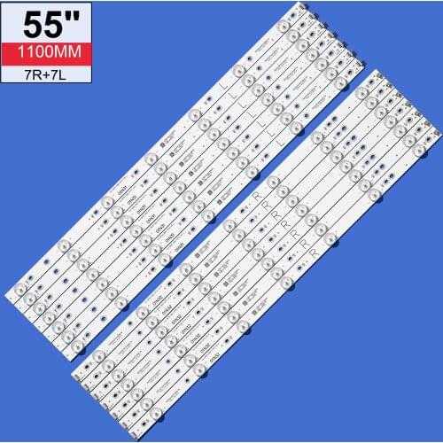 14 PCS/set LED backlight strip for 55PFF5701 55PUS6501 LB55072 55PUS6561 55PUS6581 55PUS6101 55PUH6101 55PUS6401 01N31 01N32-A