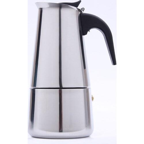 2 cups stainless steel moka pot household coffee machine French press pot