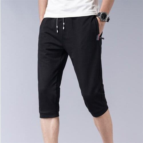 2021 Ice Silk Summer Men Soccer Training Pants 3/4 Crop Sports Running Pant Yoga Fitness Tennis Basketball Jogging Sweatpants