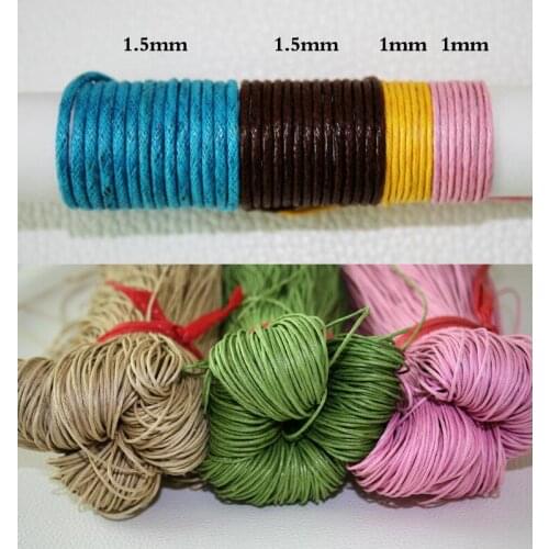 60 meters/lot,1MM diameter Thread Cotton Waxed Cord String Strap Necklace Rope Bead jewelry findings for DIY Bracelet