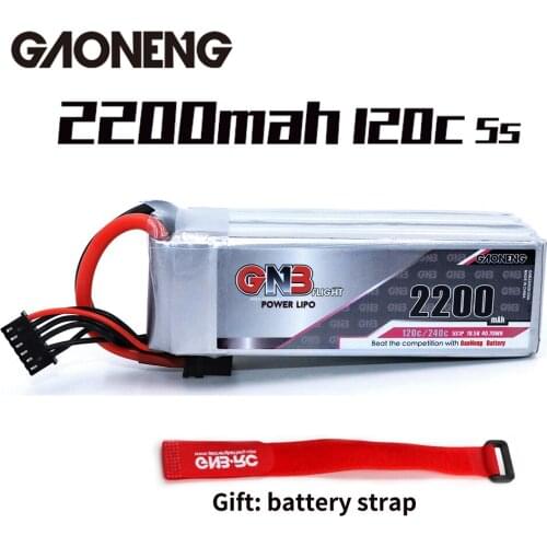 Gaoneng GNB 2200mAh 5S1P 18.5V 120C/240C Lipo Battery With XT60 Plug Battery Strp FPV Drone Quadcopter Helicopter UAV RC Parts