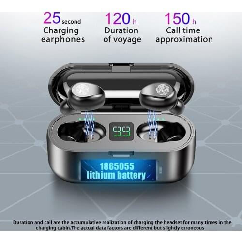 Wireless Headphone 2000mAh Bluetooth Charging Box 5.0 Earphones 9D Stereo Sports Waterproof Earbuds Headsets With Microphone