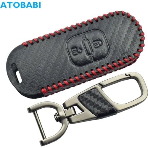 Carbon Leather Car Key Cover For Mazda 2 3 5 6 8 MX5 CX-3 CX-5 CX-7 CX-9 Smart Remote Fob Protector Case Keychain Bag Accessory