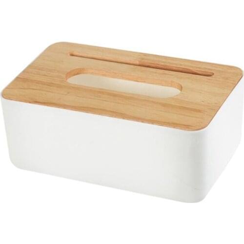 Home Kitchen Wooden Plastic Tissue Box Solid Wood Napkin Holder Case Simple Stylish Car Box Tissue Holders Tissue Holder