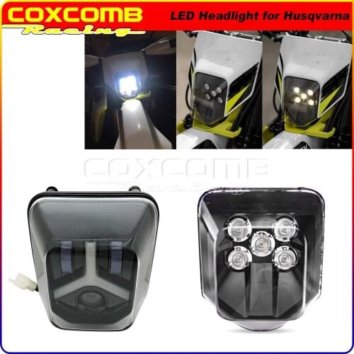 For Husqvarna 701 Supermoto / Enduro TE/FE LED Headlight Dirt Bike Off Road HI LO Beam Front Lighting Assembly TC TX FC 125-501