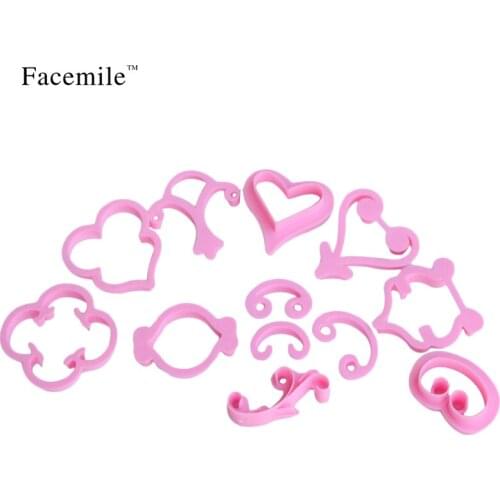 Facemile 12pcs Rose Flower Sugarcraft Mold Lace Heart Cake Cookies Pastry Fondant Cutter Embossed Decorating Baking Tools 54022