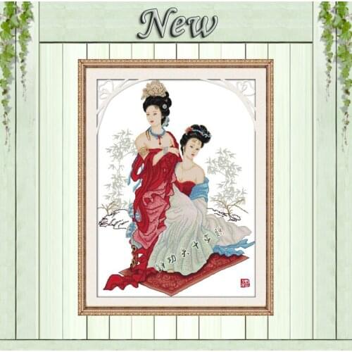 Bathing Beauty girl decor paintings counted printed on canvas DMC 11CT 14CT Chinese Cross Stitch kits embroidery needlework Sets