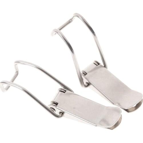 2PCS J115B Hardware Cabinet Boxes Spring Loaded Latch Catch Toggle Iron Hasp For Sliding Door Simple Window Cabinet 74*20mm