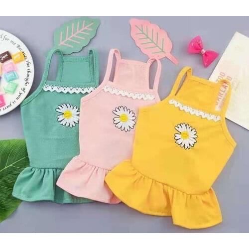 Cute slip dress Little Dog Clothes Puppy Summer Vest Thin Pet teddy french bulldog Pomeranian Breathable Dog Two-legged Clothes