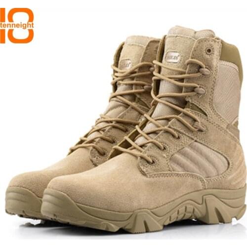 TENNEIGHT Outdoor military boots mens Hiking Climbing Shoes tactical boots Waterproof Breathable Outdoor Climbing Sports Shoes
