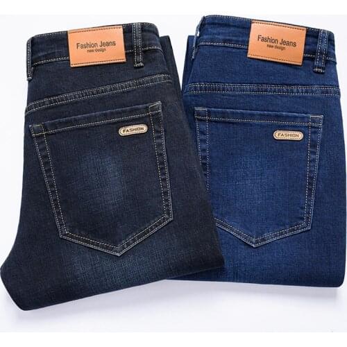 Autumn Winter New MenS Thick Warm Jeans Classic Style Fashion Loose Straight Denim Trousers Male High-End Brand Stretch Pants