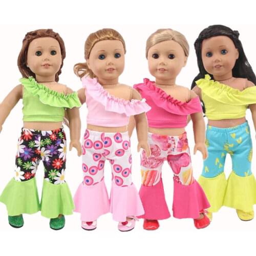 New Wide leg pants suit Fit For American Girl Doll 18 Inch Doll Clothes , Shoes are not included