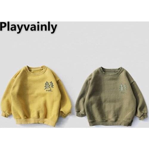 2021 Korean Style New Autumn Boys Girls Hoodies Long Sleeve Print Round Collar Loose Pullover Sweatshirts Kids Clothes E1196