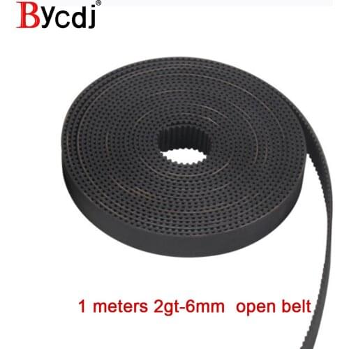 1Meter 2MGT 2M 2GT open synchronous Timing belt GT2 2M-6 2GT-6mm width 6mm Rubber Small backlash Linear Motion 3D Printer