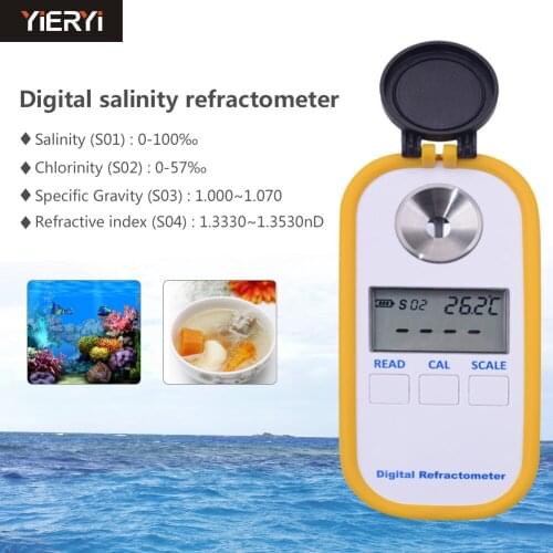 Portable Digital Salinometer Refractometer Salinometer Handheld Digital Refractometer DR202 Water Quality Food Tester