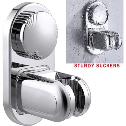 Adjustable Shower Bracket Wall-Mounted Universal Suction Cup 360 Degree Rotating Shower Head Bracket 5 Modes Fixed Base