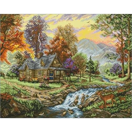 Yamano hut patterns Counted Cross Stitch 11CT 14CT 18CT DIY Chinese Cross Stitch Kits Embroidery Needlework Sets home decor