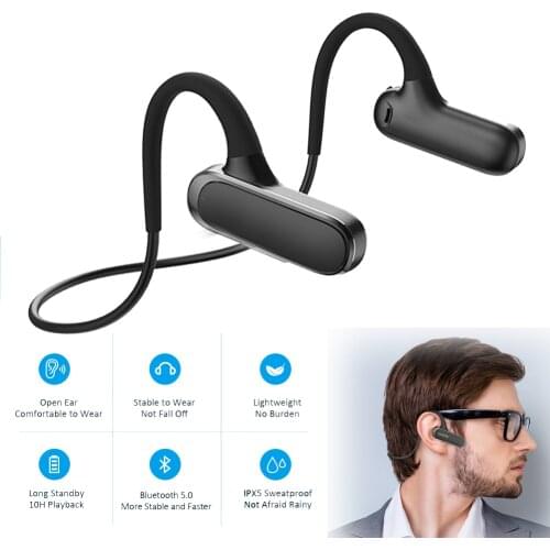 Stereo Bluetooth V5.0 Headphone Open Ear Neckband Sport Earphone Ear Hook Design Waterproof Earbud For Women Men Samsung Huawei