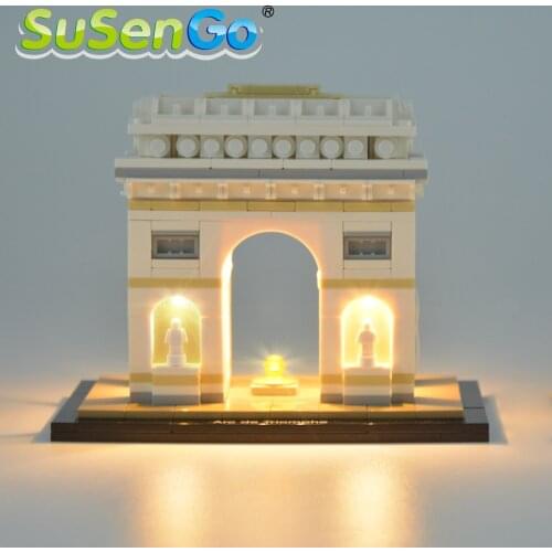 SuSenGo LED Light Kit Only For 21036 Architecture Arc De Triomphe Compatible With 17012 , NO Building Blocks Model