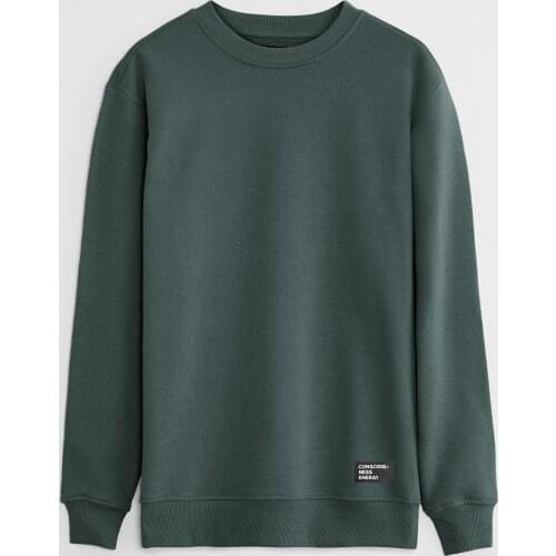 GRIMELANGE TRAVIS Male Green Basic Bike Collar Sweatshirt