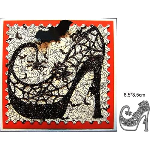 High heels spider web Halloween 2021 metal cutting diy photo album scrapbook card making embossing template decoration mold